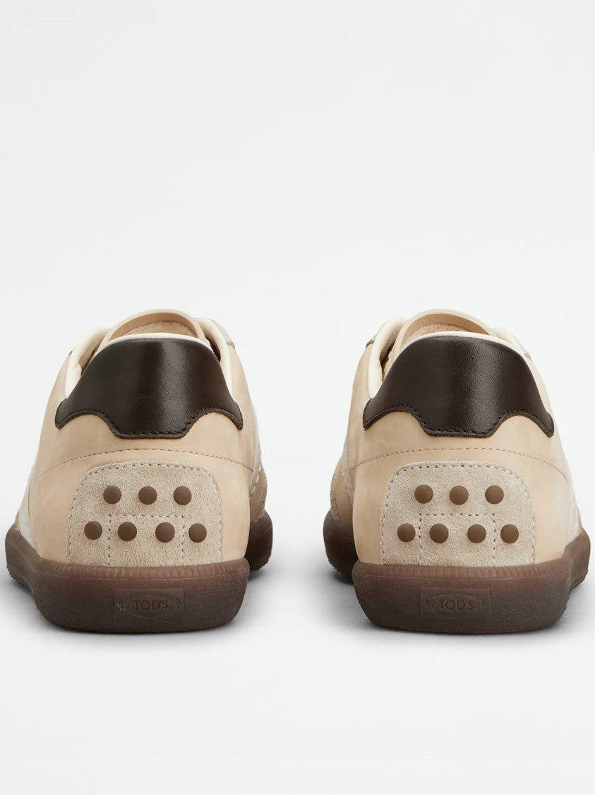 Tod's Beige Calzature Low-Top Leather Sneakers