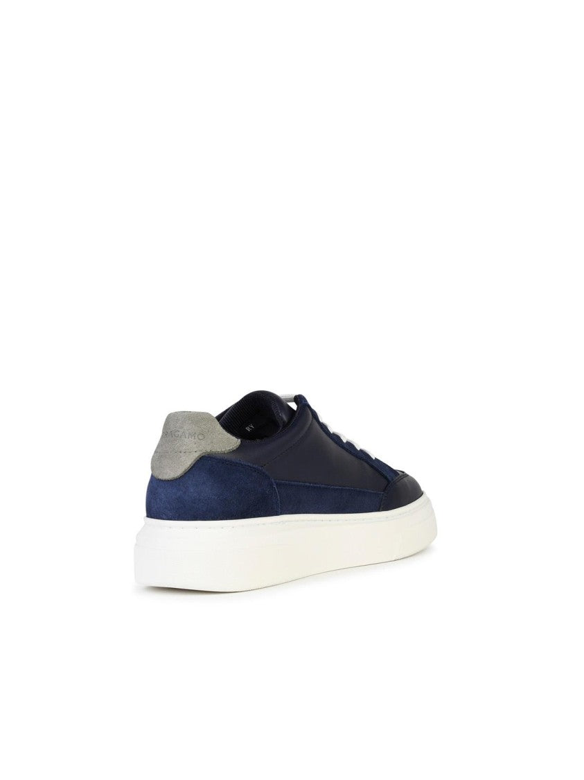 Salvatore Ferragamo Cassina' Blue Leather Sneakers