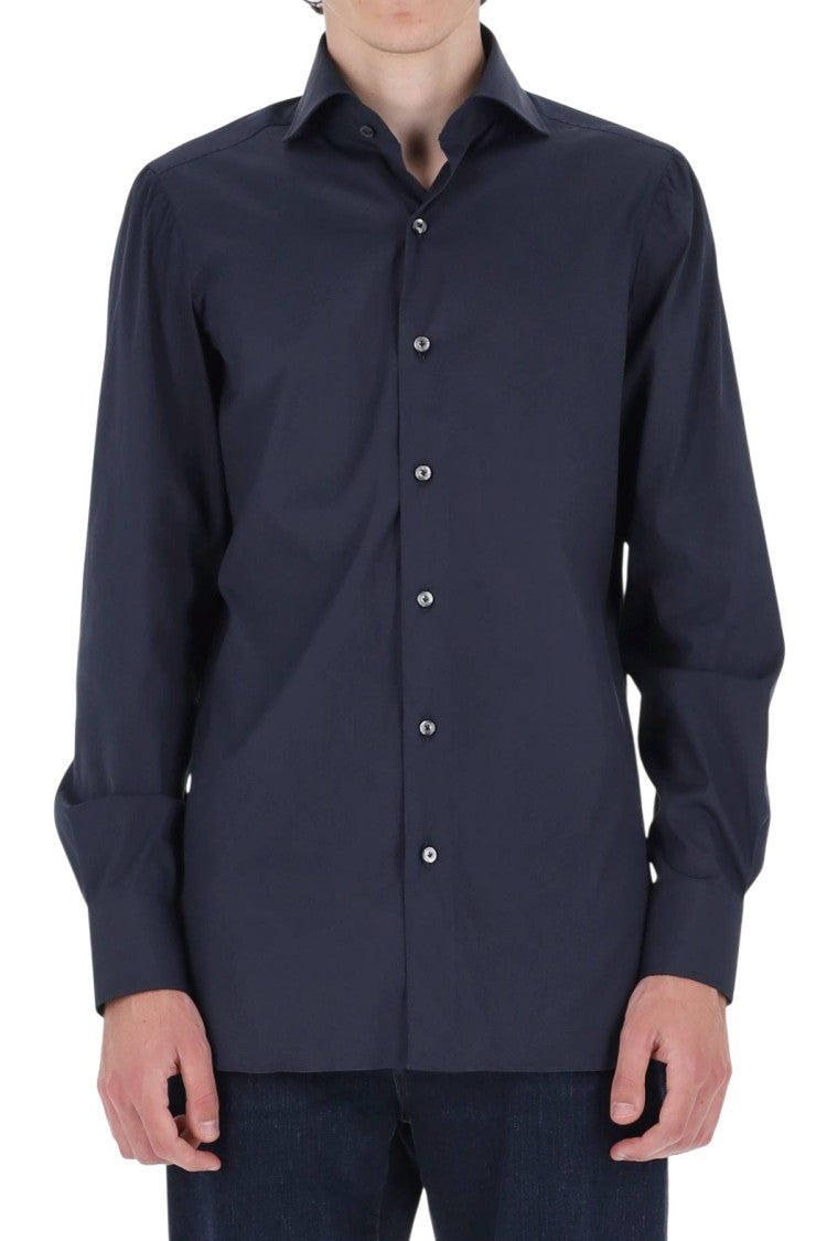 Finamore Napoli Poplin Stretch Cotton Shirt