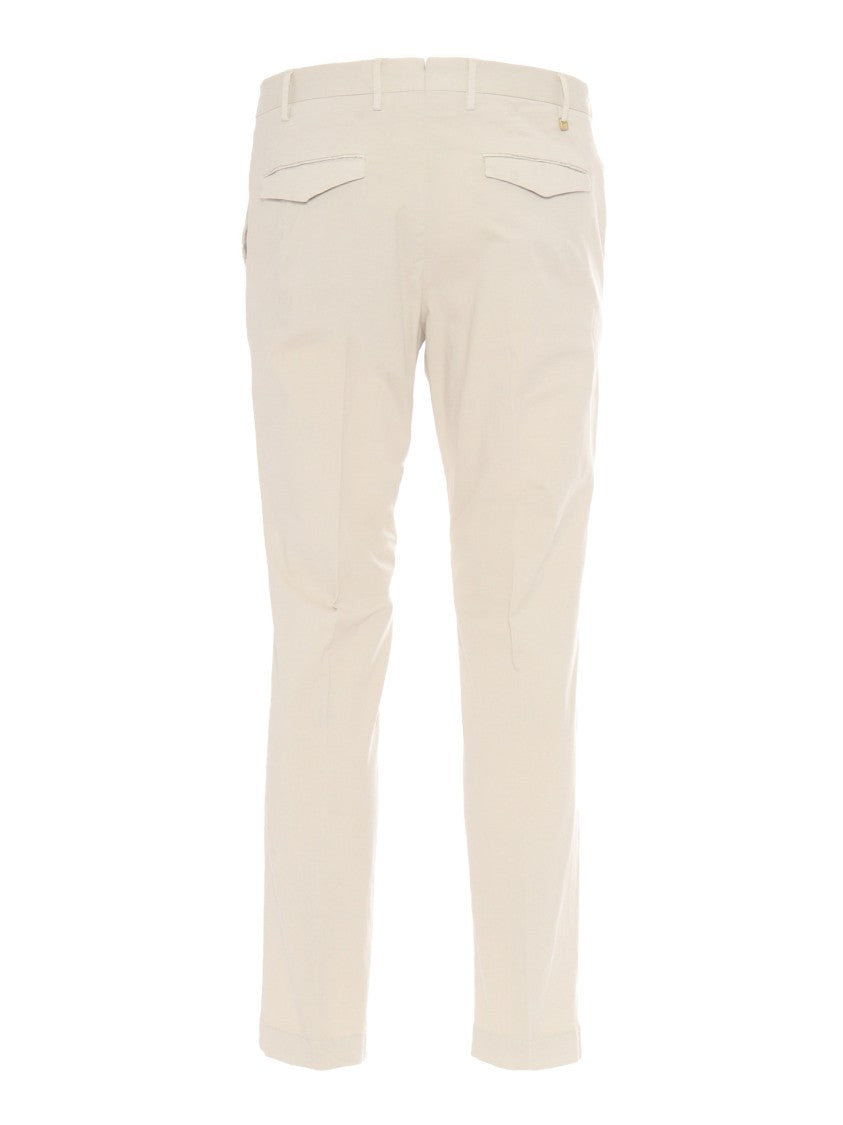 Pt01 Flat Front Tailored Pants With Diagonal And Flap Pockets