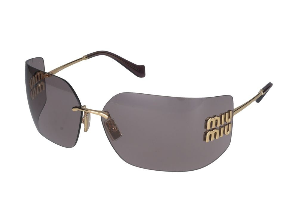 Miu Miu 0Mu 54Ys Rimless Gold Sunglasses
