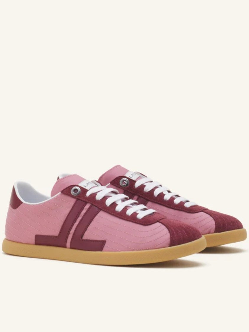 Lanvin Low-Top Sneakers In Soft Pink And Burgundy Accents