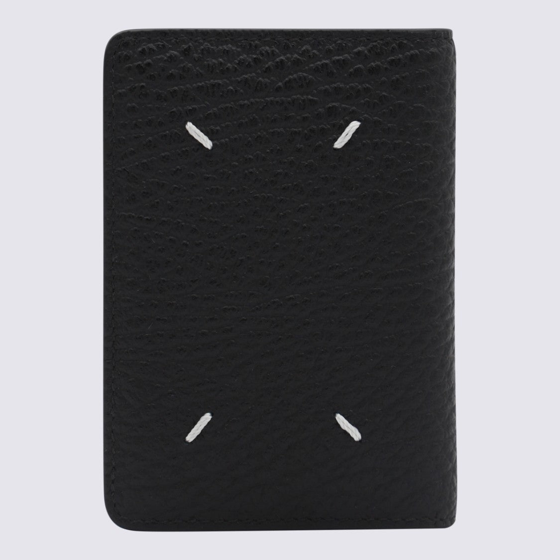 Maison Margiela Textured Black Wallet With Minimalist Design And Pebbled Finish