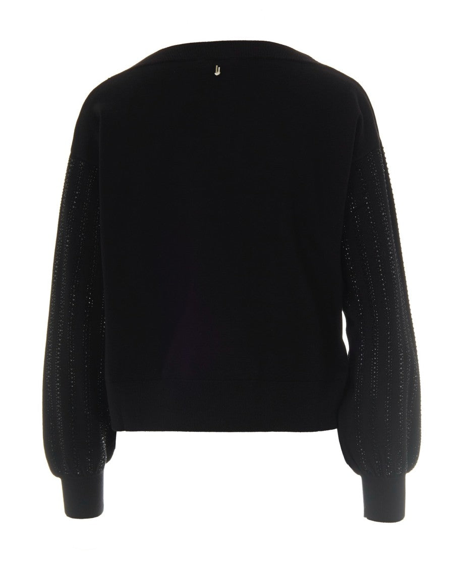 Liu Jo Black Rhinestone Sweater