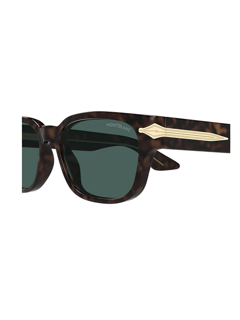 Montblanc Tortoiseshell Rectangular Sunglasses