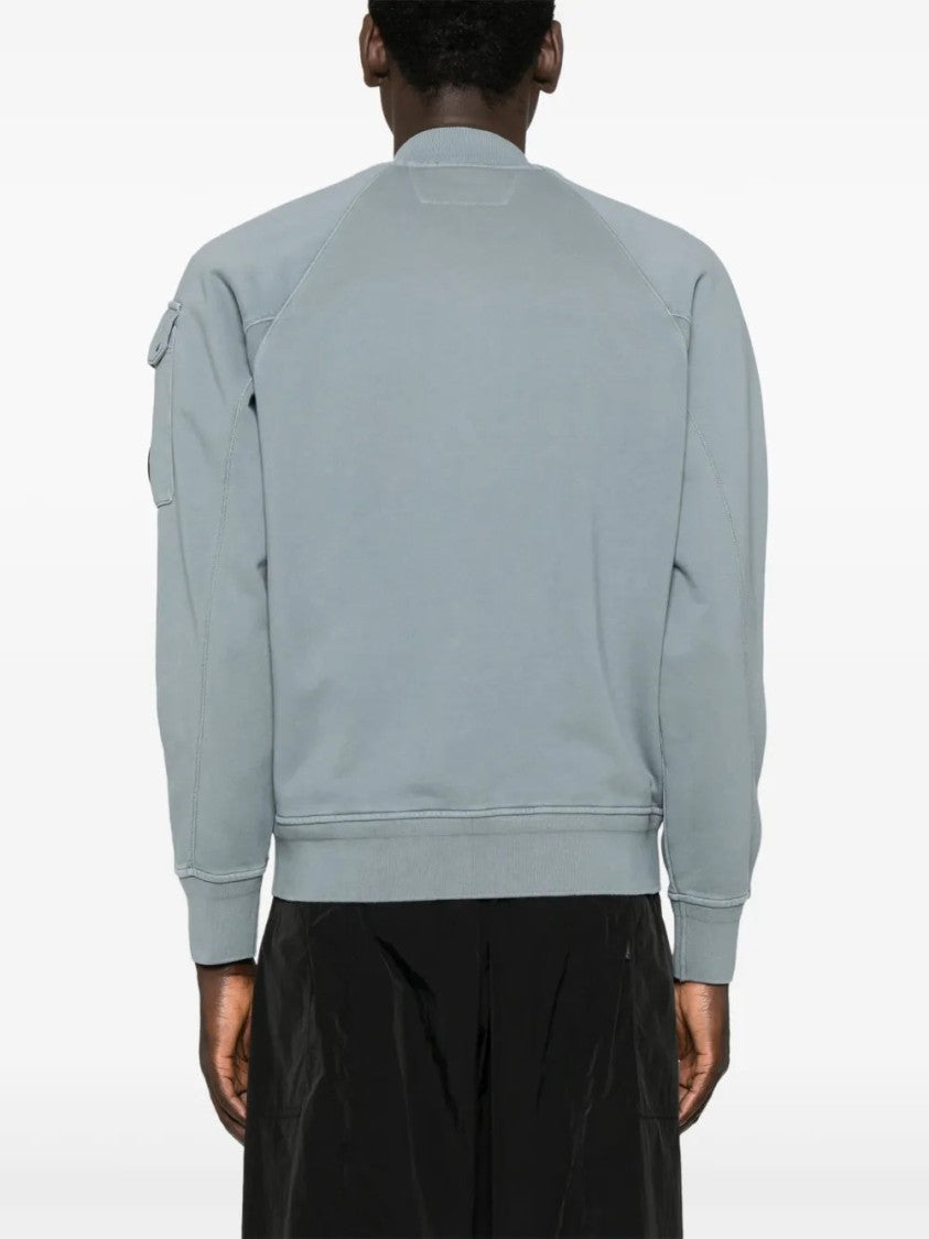 C.P. Company Blue-Grey Cotton Zip-Fastened Sweatshirt