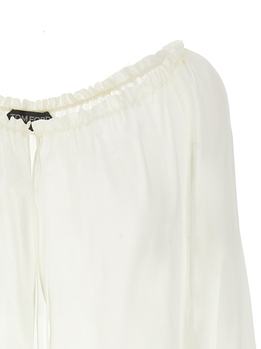 Tom Ford Silk Georgette Blouse With Adjustable Drawstring