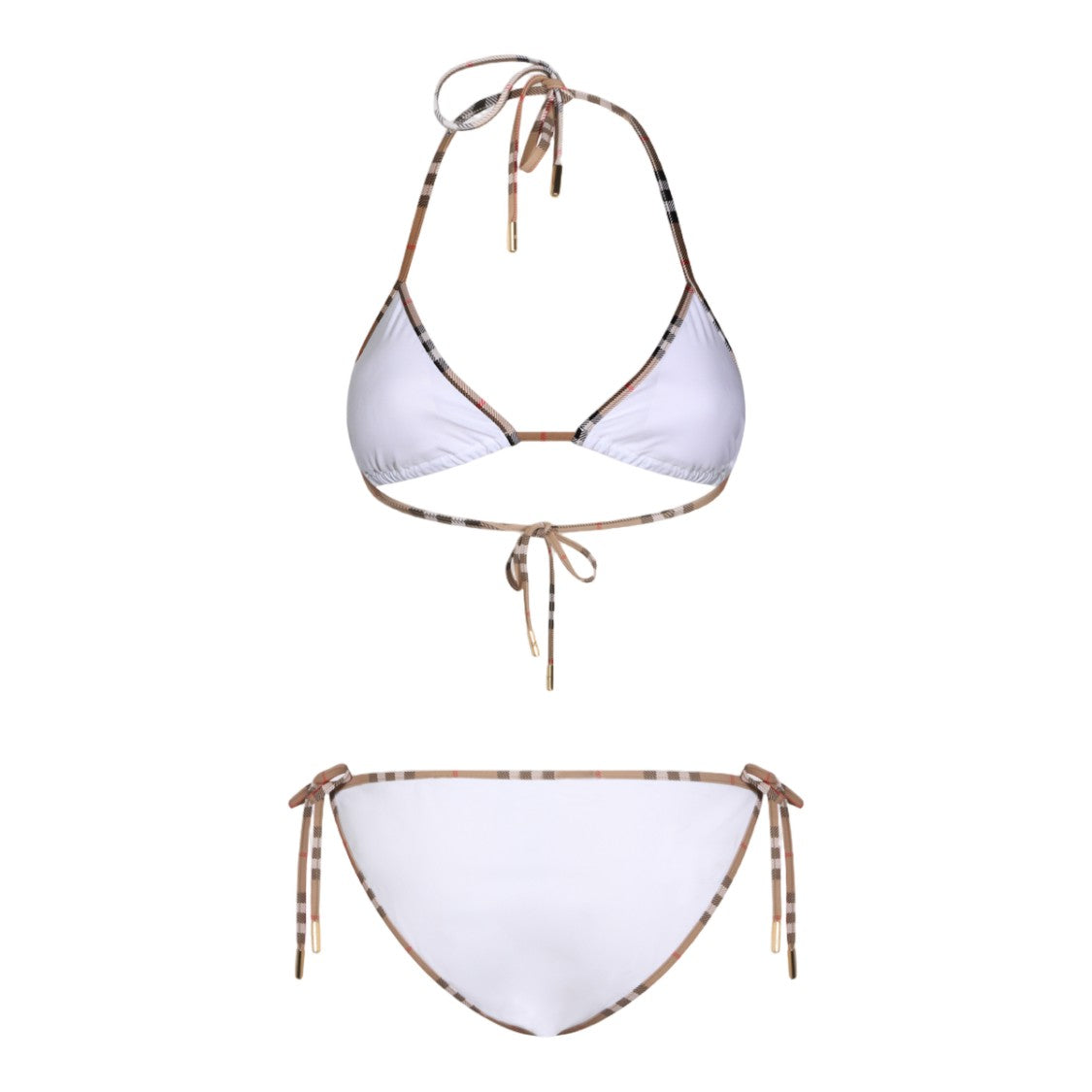 Burberry Two-Piece Bikini Set With Checkered Trim