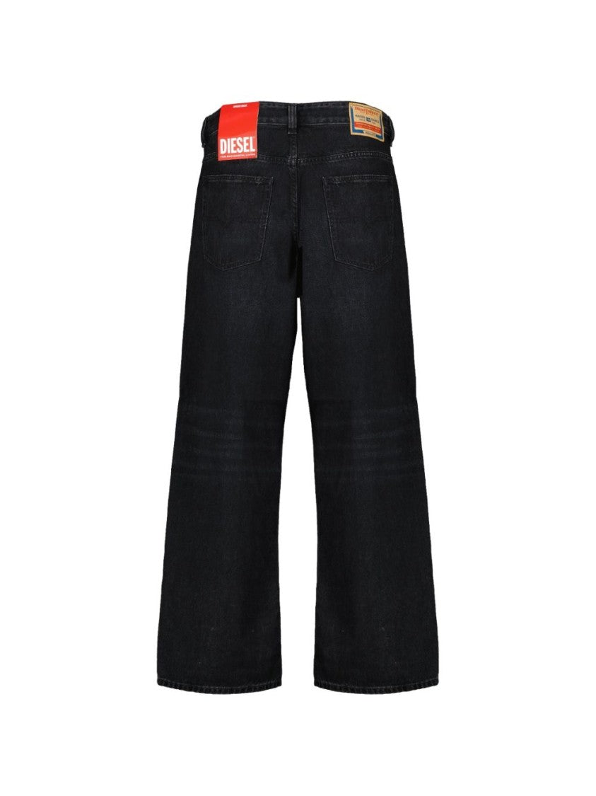 Diesel Wide-Leg Black Jeans With Classic Five-Pocket Design