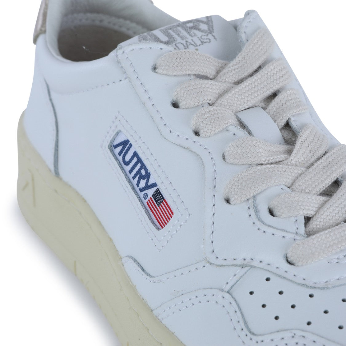 Autry Panelled White Leather Sneakers