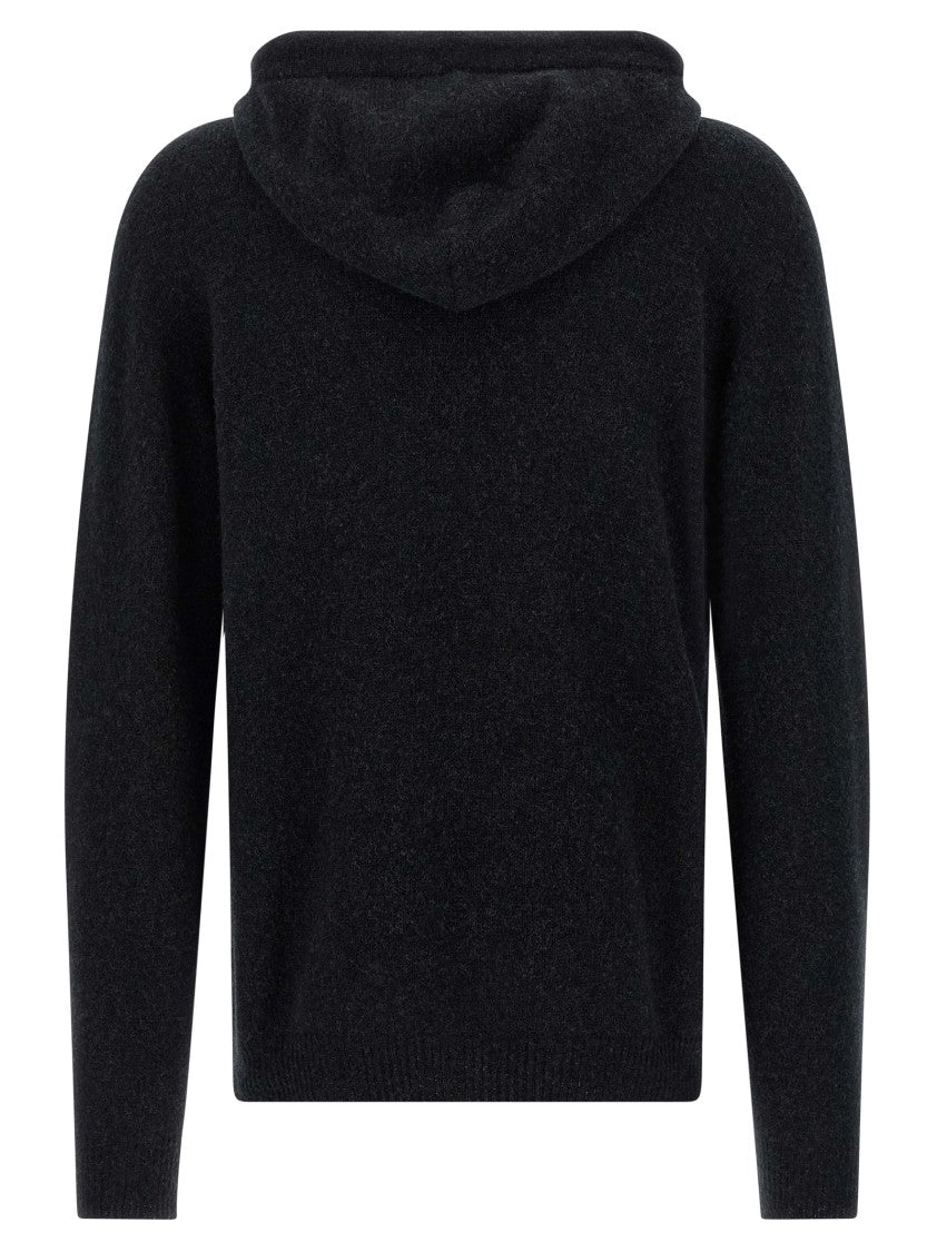 Roberto Collina Textured Knit Hooded Sweater In Virgin Wool