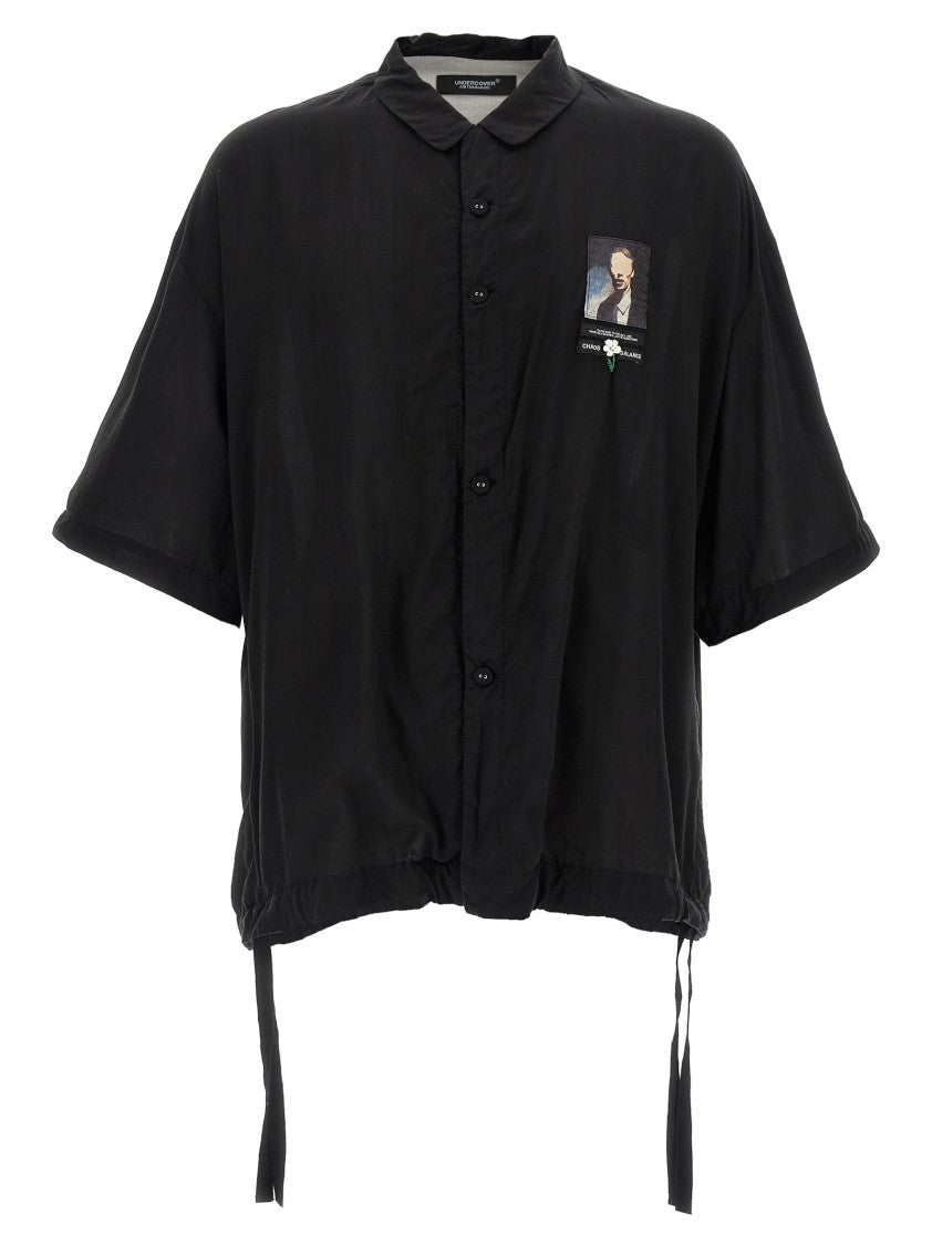 Undercover Embroidered Black Rayon Shirt With Jacquard Patch