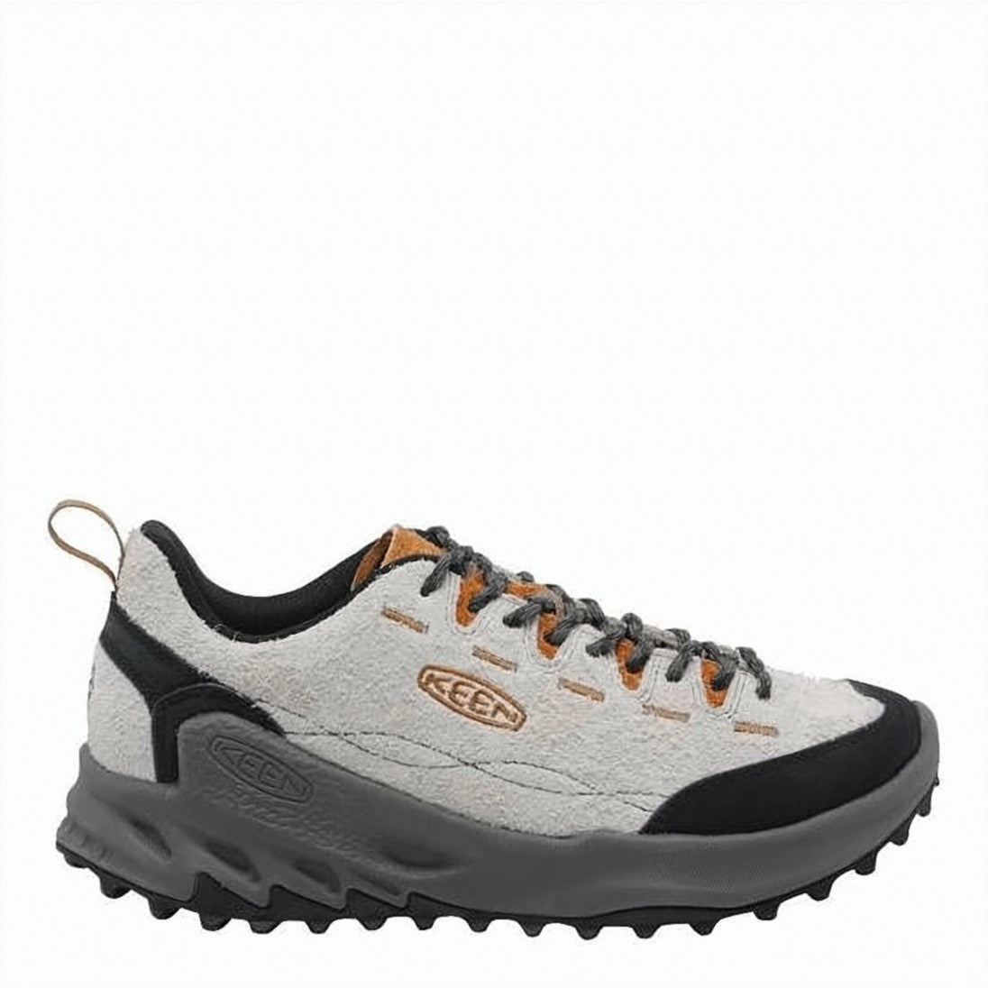 Keen Textured Grey Leather Lace-Up Shoes With Rugged Sole