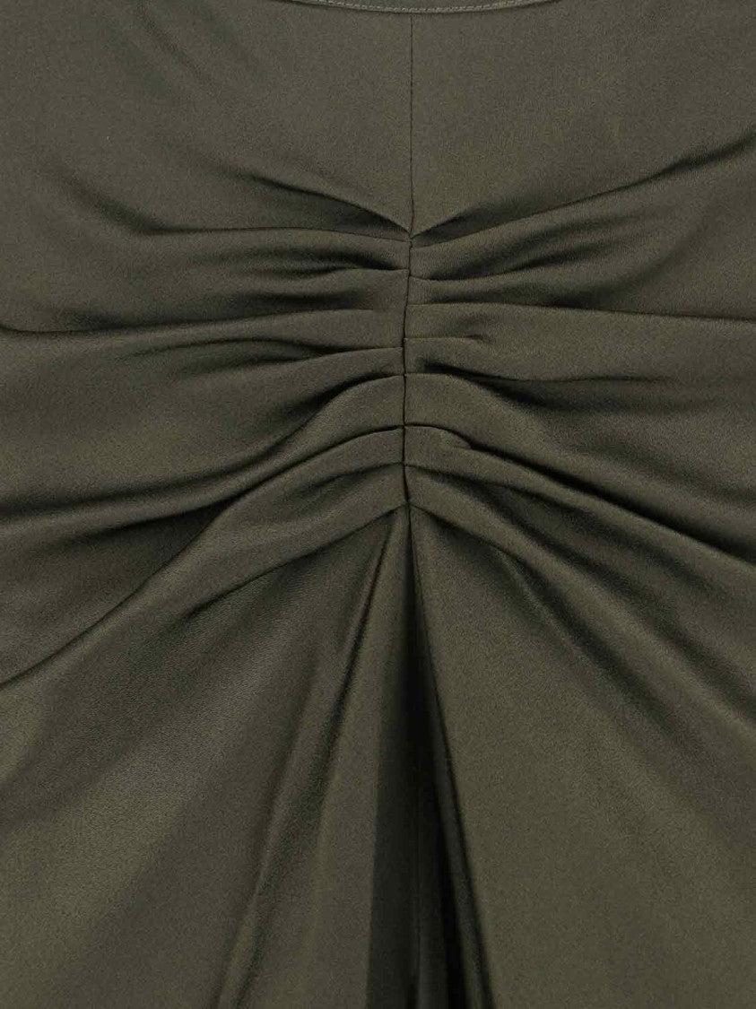 Victoria Beckham Draped Midi Skirt With Hemline