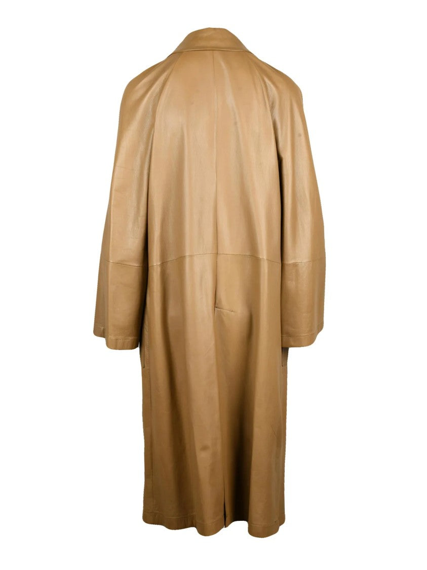 Salvatore Santoro Grey Leather Duster Coat
