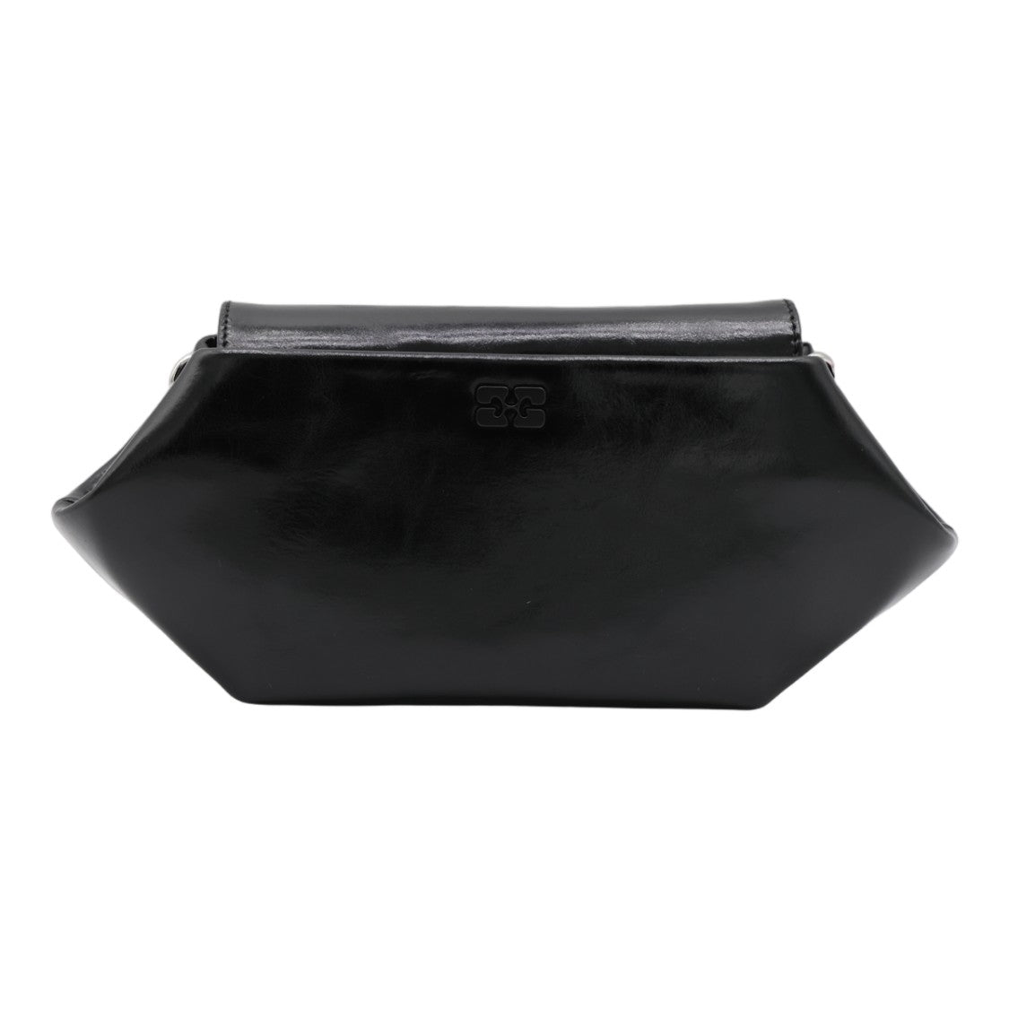 Ganni Black Geometric Adjustable Strap Detachable Pouch Bag