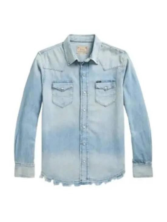 Polo Ralph Lauren Blue Denim Shirt With Classic Button-Down Design