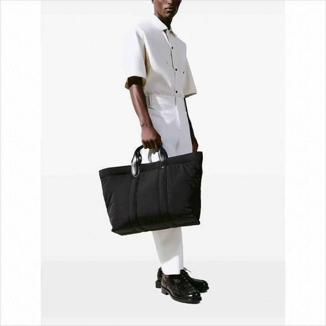 Jacquemus Nylon Tote Bag With Leather Accents And Adjustable Strap
