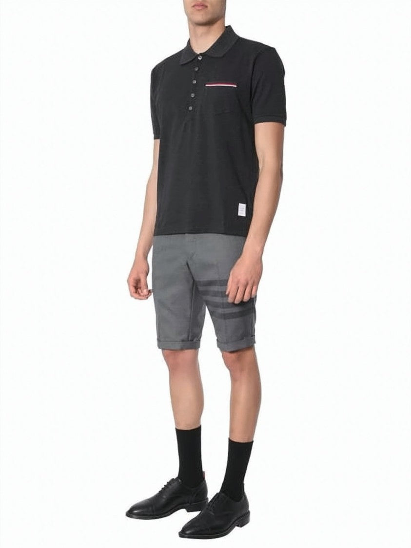 Thom Browne Short-Sleeved Polo Shirt With Classic Collar