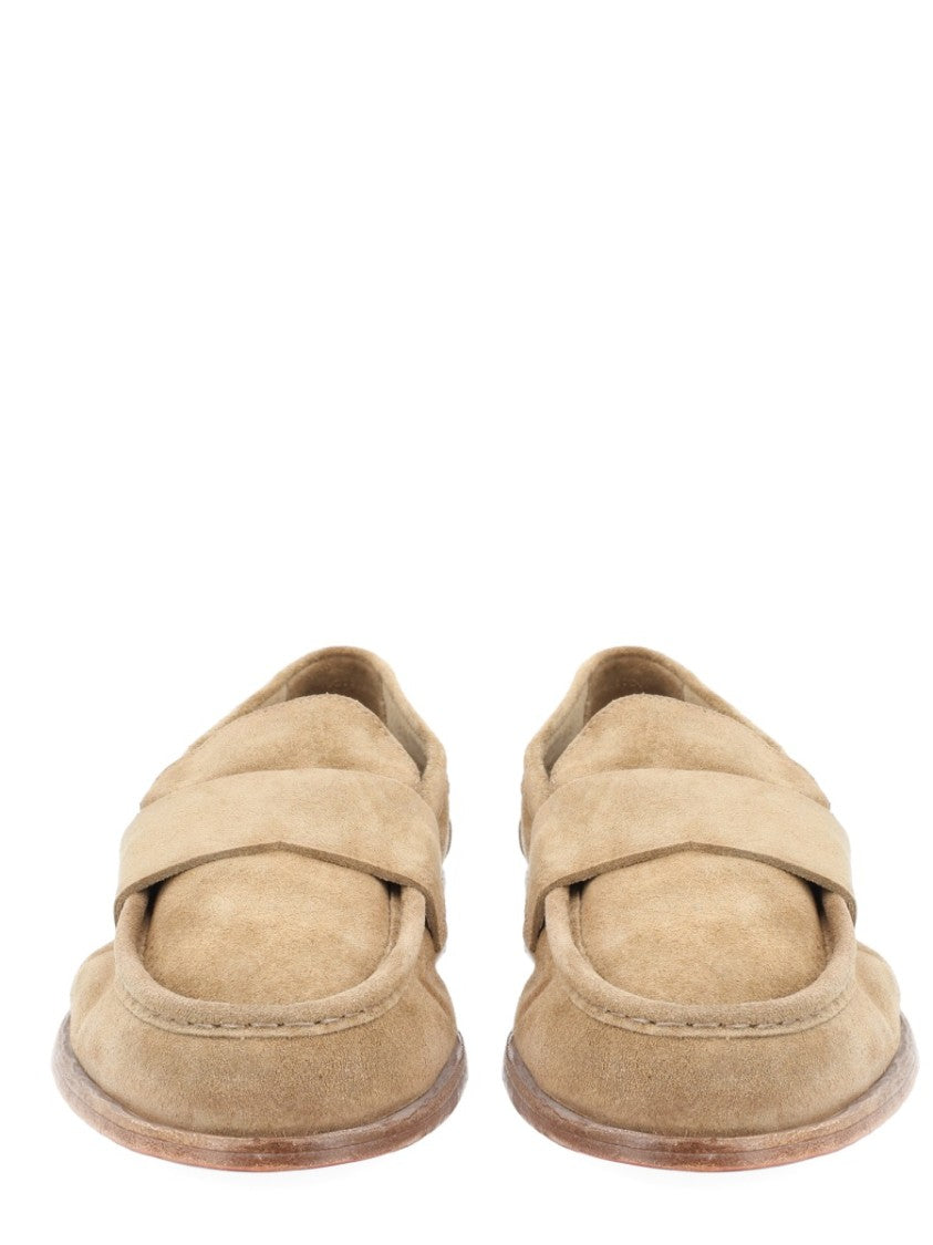 Corvari Brown Suede Loafers With Red Soles