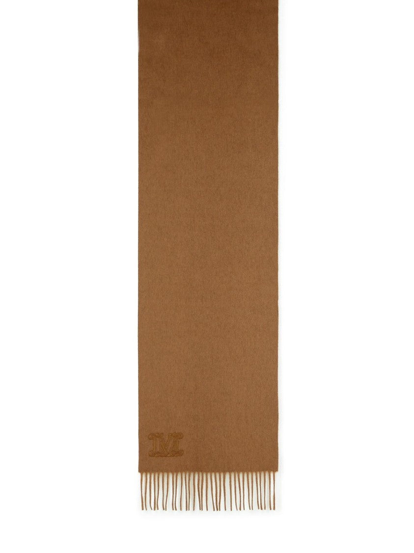 Max Mara 'Wsdalia' Cashmere Stole With Brown 'Monogram' Embroidery
