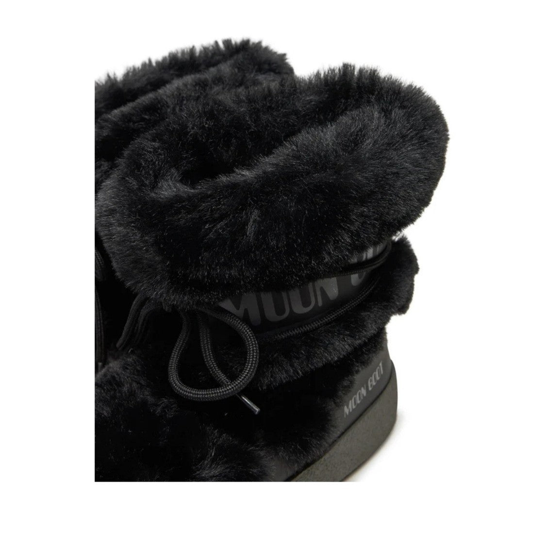 Moon Boot Black Mb Ltrack Nylon Faux Fur Lace-Up Boots
