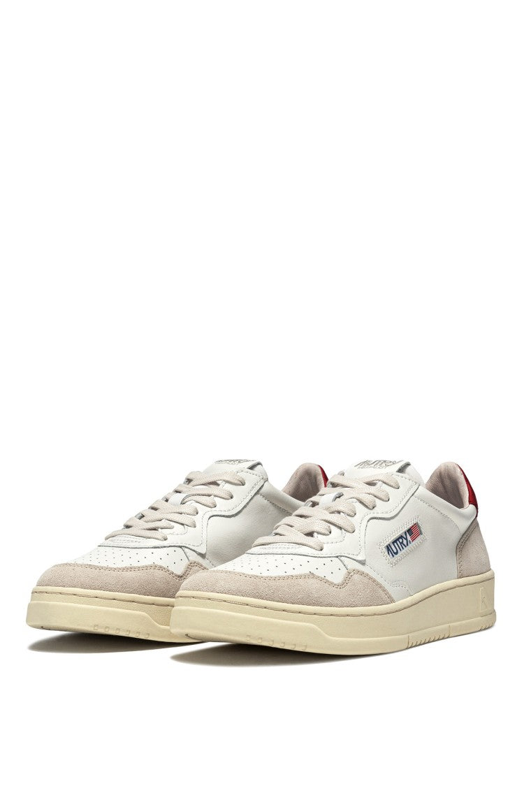 Autry White Medalist Red Trim Sneakers