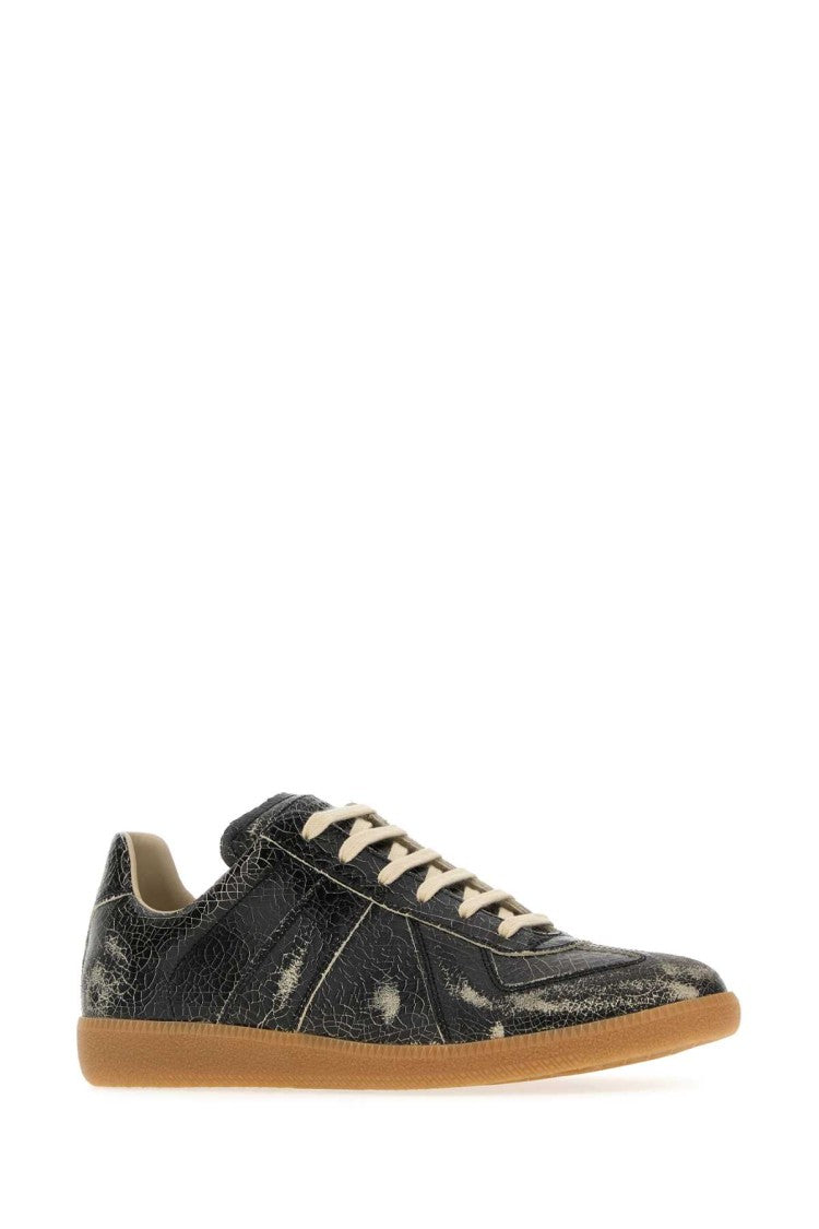 Maison Margiela Black Leather Replica Sneakers