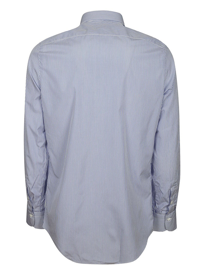 Finamore Light Blue Striped Cotton Shirt