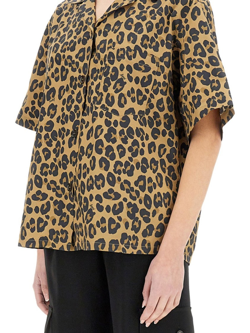 Aspesi Animal Print Short Sleeve Top