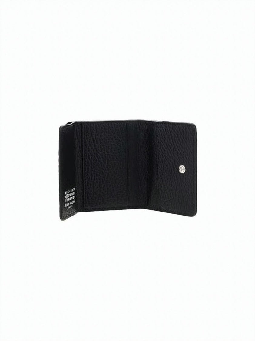 Maison Margiela Textured Cowhide Leather Wallet With Distinct Four Stitch Detail