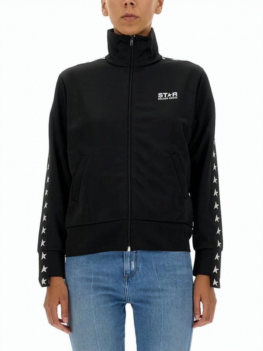 Golden Goose High-Collar Zip-Up Sweatshirt With Star Motifs