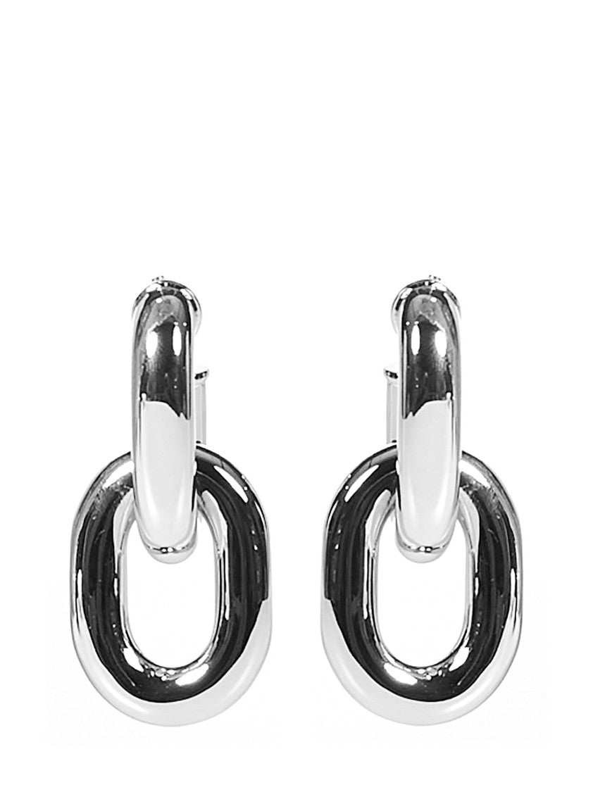 Rabanne Intertwined Chain Link Silver Hoop Earrings