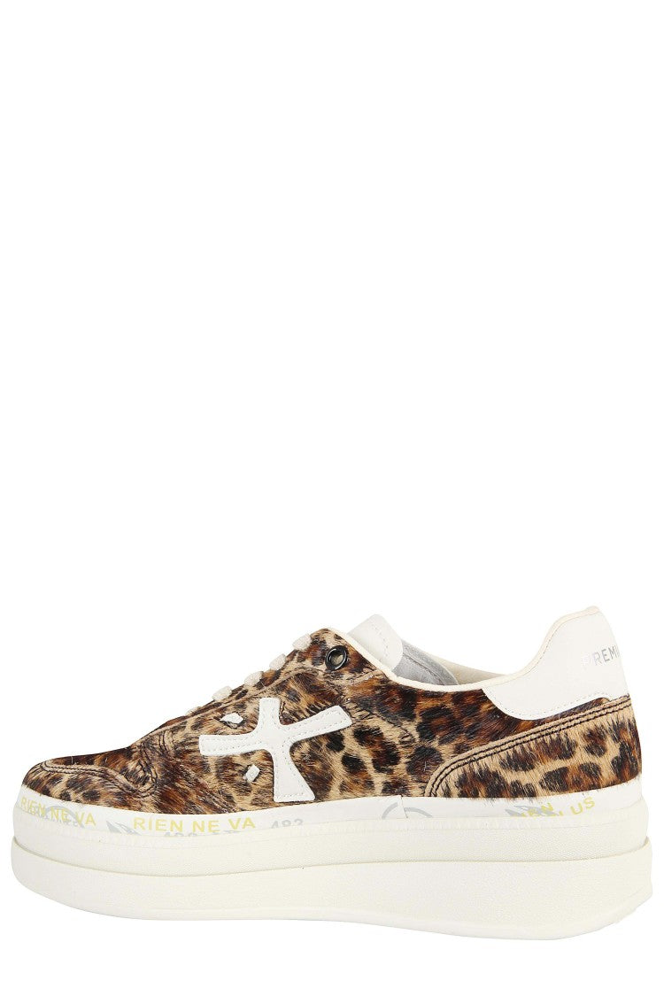 Premiata Low-Top Pony Skin Sneakers With Spotted Pattern