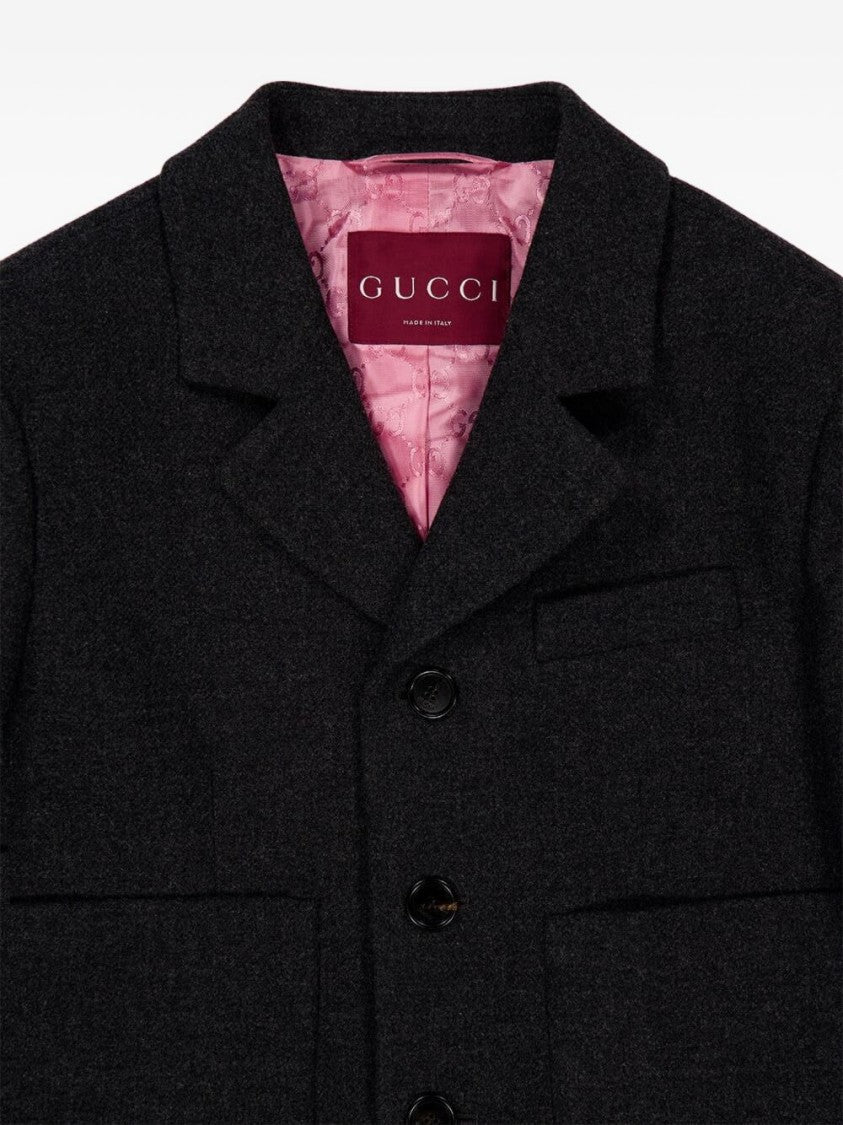Gucci Cropped Tailored Jacket With Notched Lapel