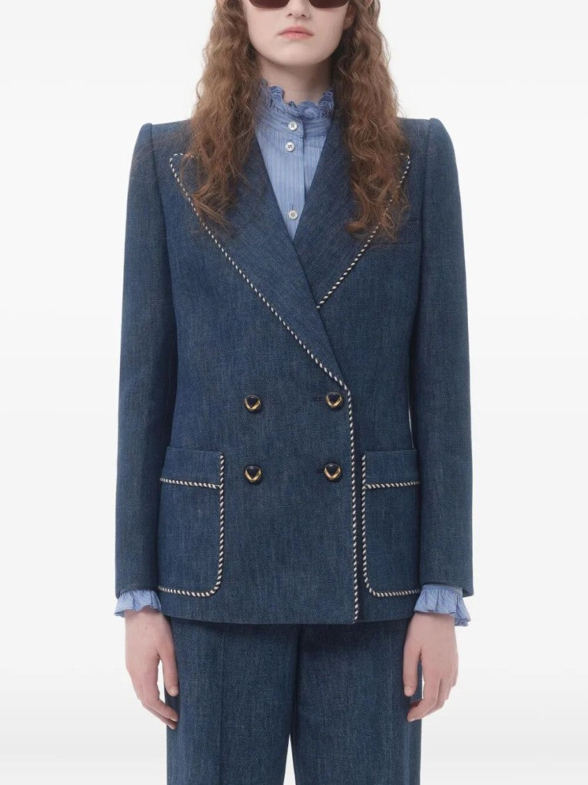 Valentino Double-Breasted Denim Jacket