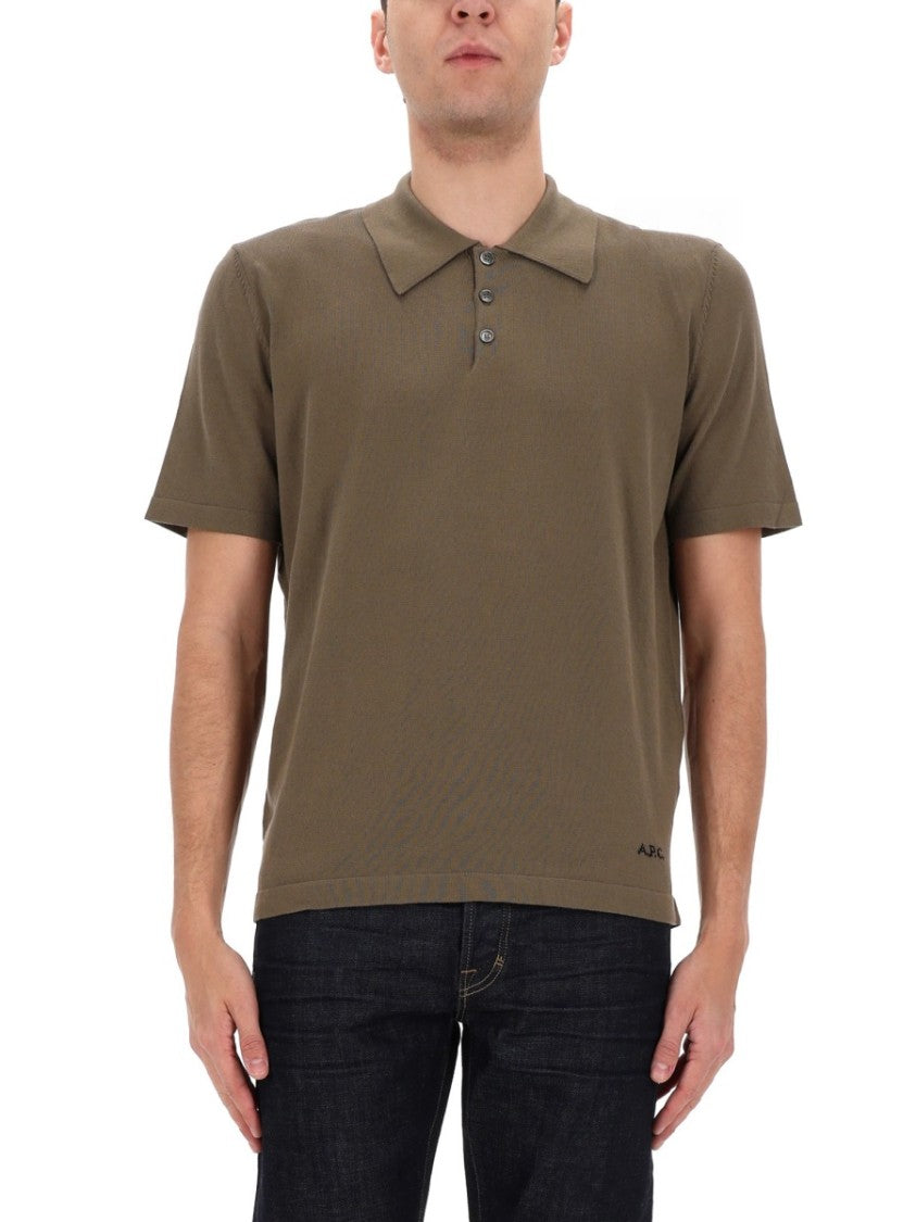 A.P.C. Minimalist Cotton Embroidered Polo Shirt