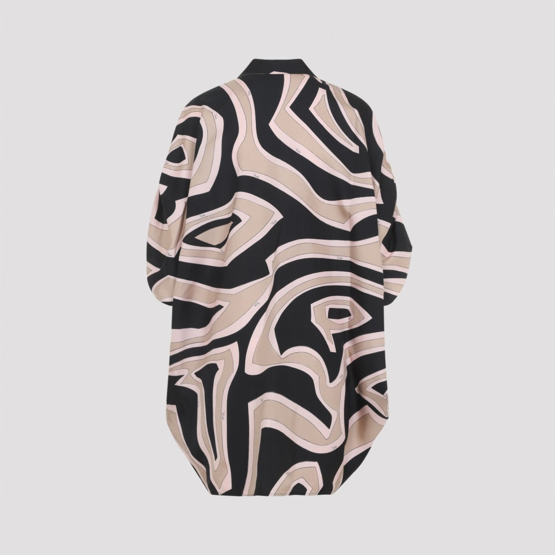 Pucci Silk Day Dress With Abstract Wavy Pattern