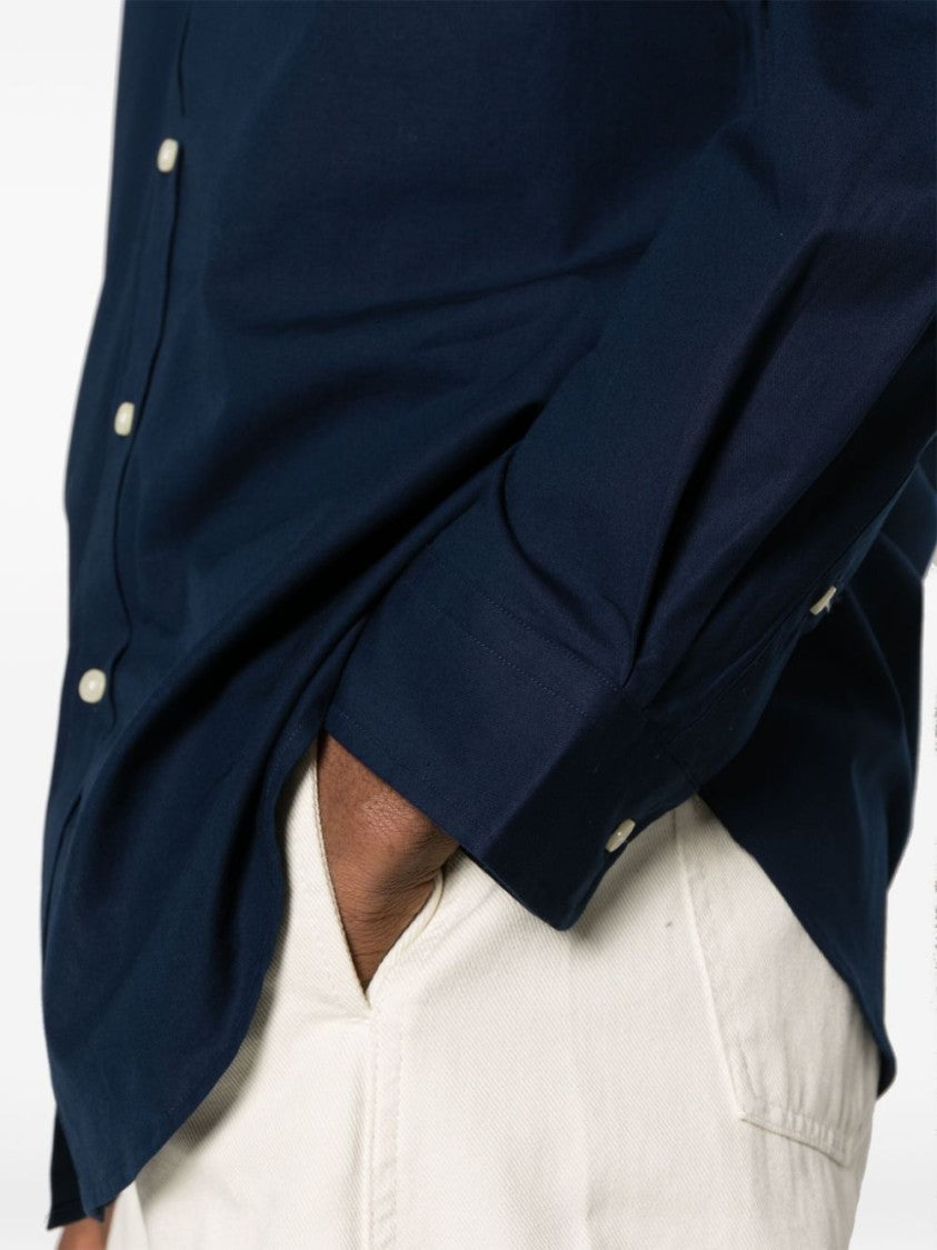 Polo Ralph Lauren Tailored Blue Shirt With Button-Down Collar