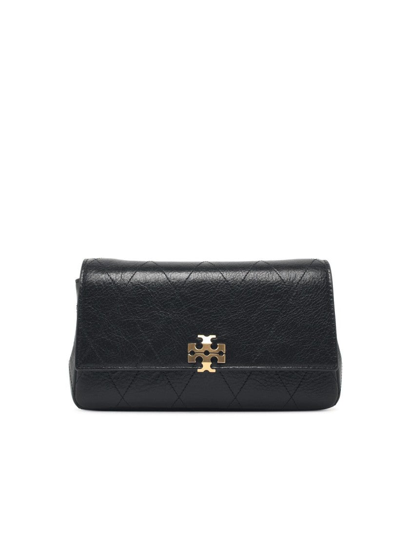 Tory Burch Charlie Quilted Leather Chain Wallet - Black