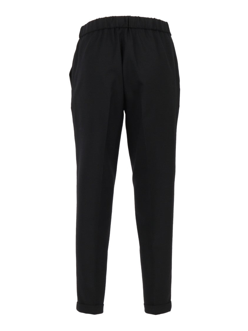 Antonelli High-Waisted Black Trousers With Relaxed Fit
