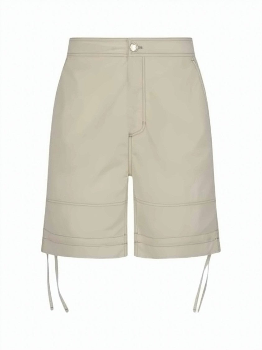 Ami Paris Straight Cut Polyamide Shorts With Clean Finish