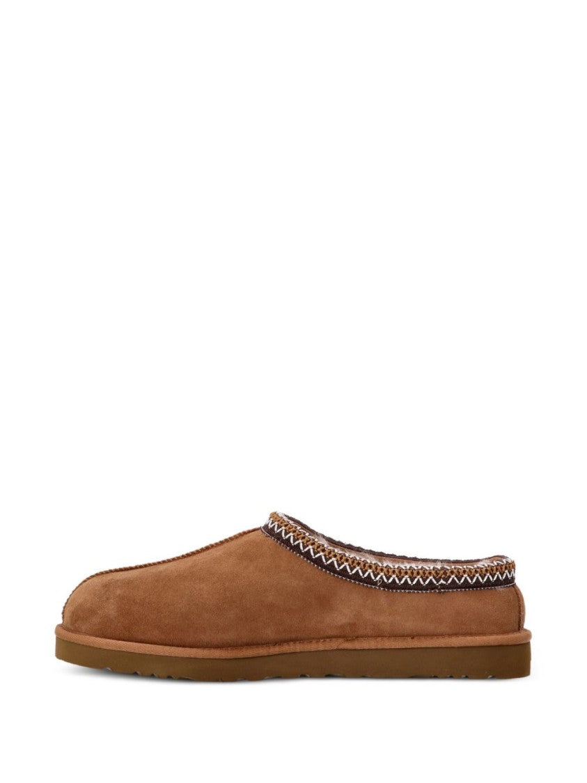Ugg Contrasting Zigzag Stitching Suede Mules