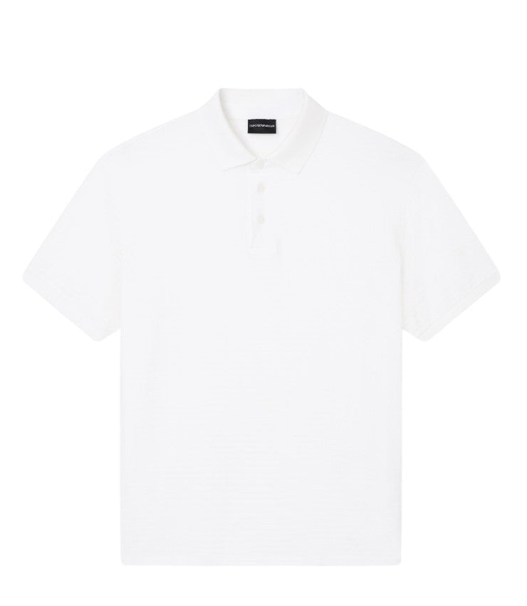 Emporio Armani Jacquard Jersey All Over Lettering Polo