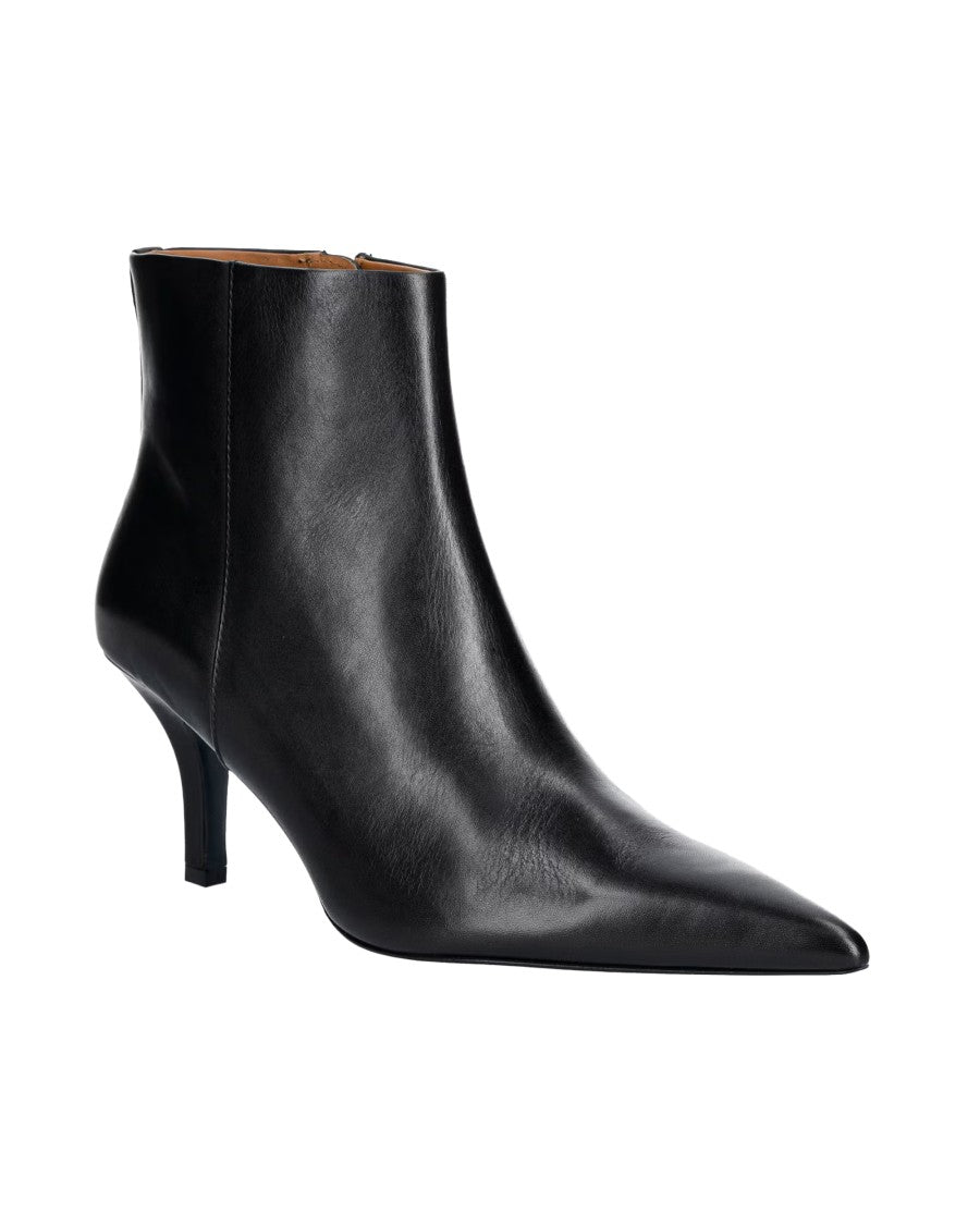 Patrizia Pepe Pointed Toe Stiletto Ankle Boots With Silver Hardware