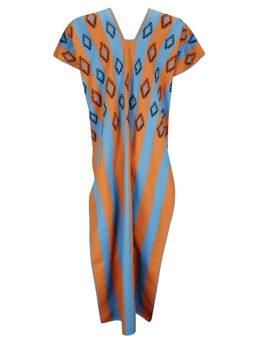 Tan Dem Short-Sleeved Cotton Kaftan