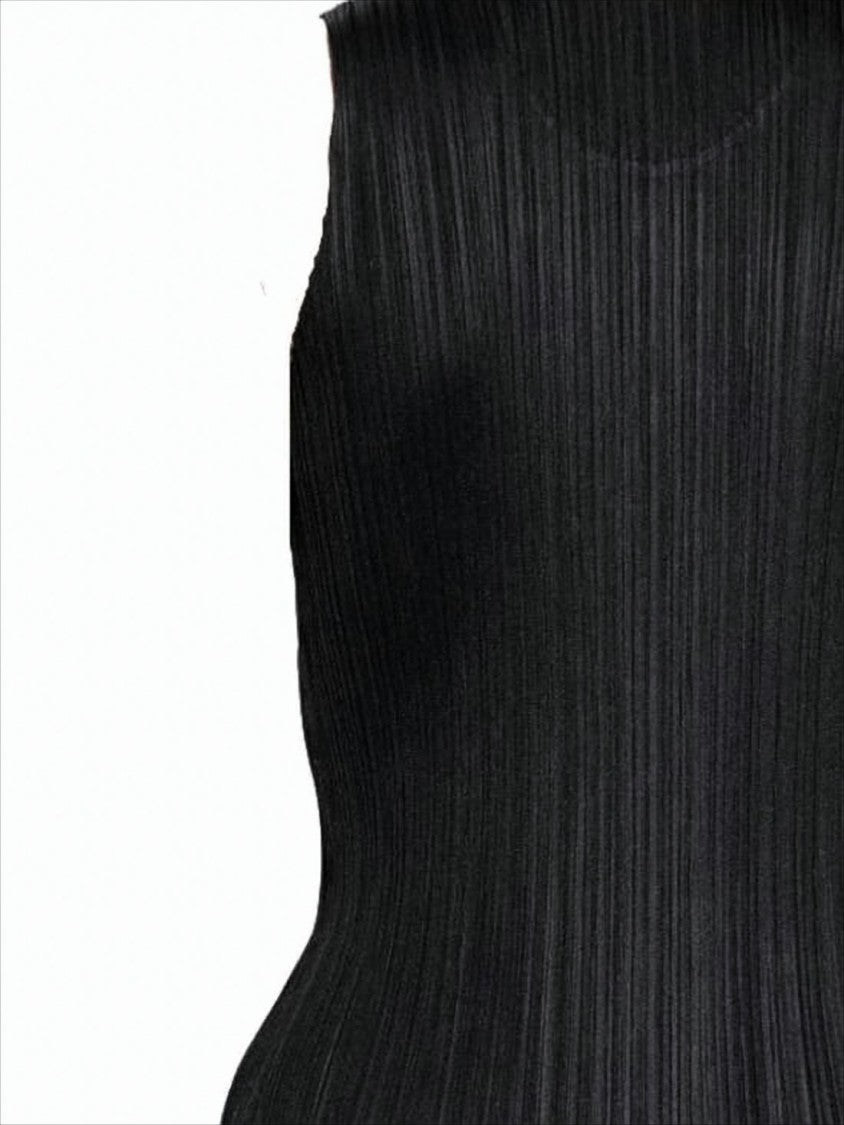 Pleats Please Pleated Long Dress With Fitted Silhouette