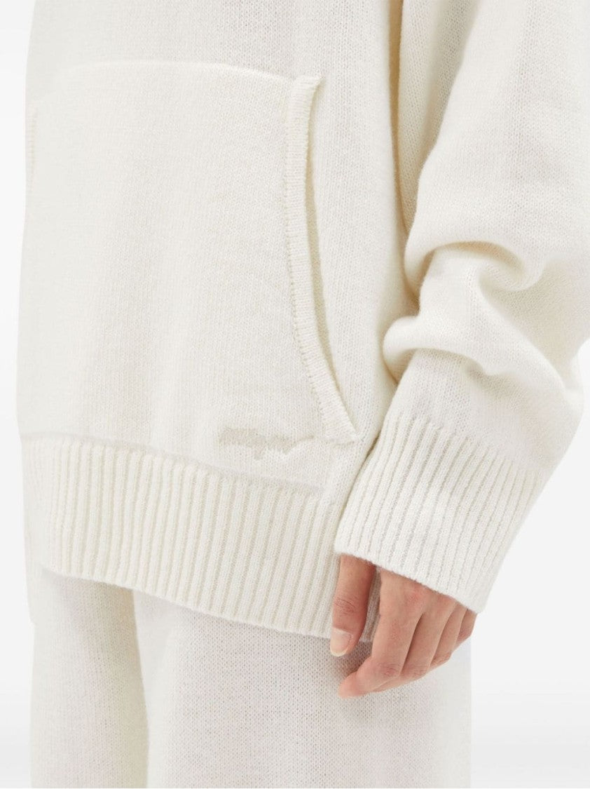 Msgm Oversized Wool-Cashmere Sweater With Hood