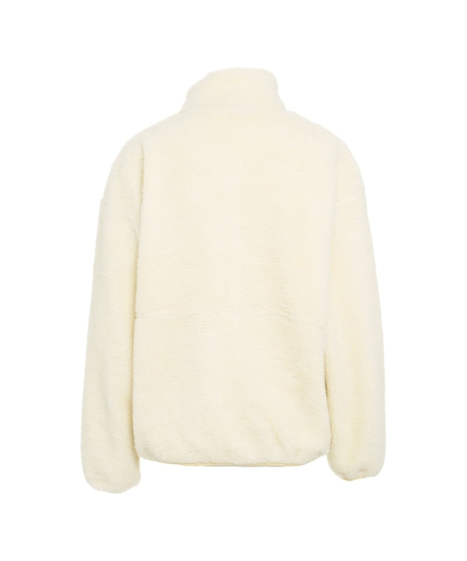 American Vintage Oversized Faux Fur Jacket With High Collar And Contemporary Detail