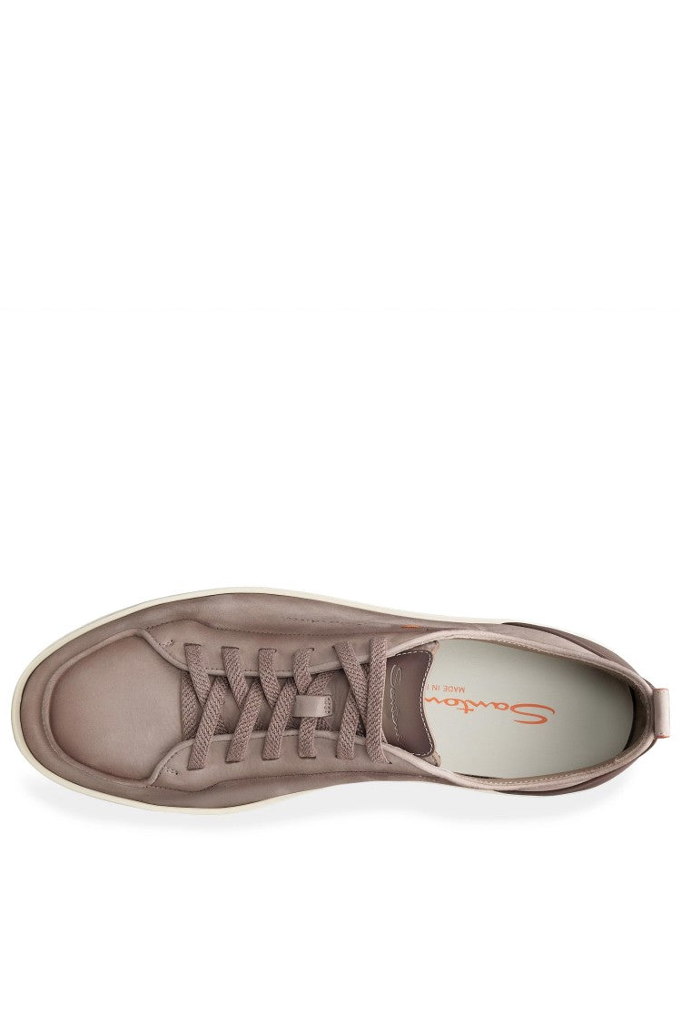 Santoni Tortora Carezza Nubuck Slip-On Sneakers